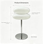 Glass Tart Shade Lamp, Chrome Base