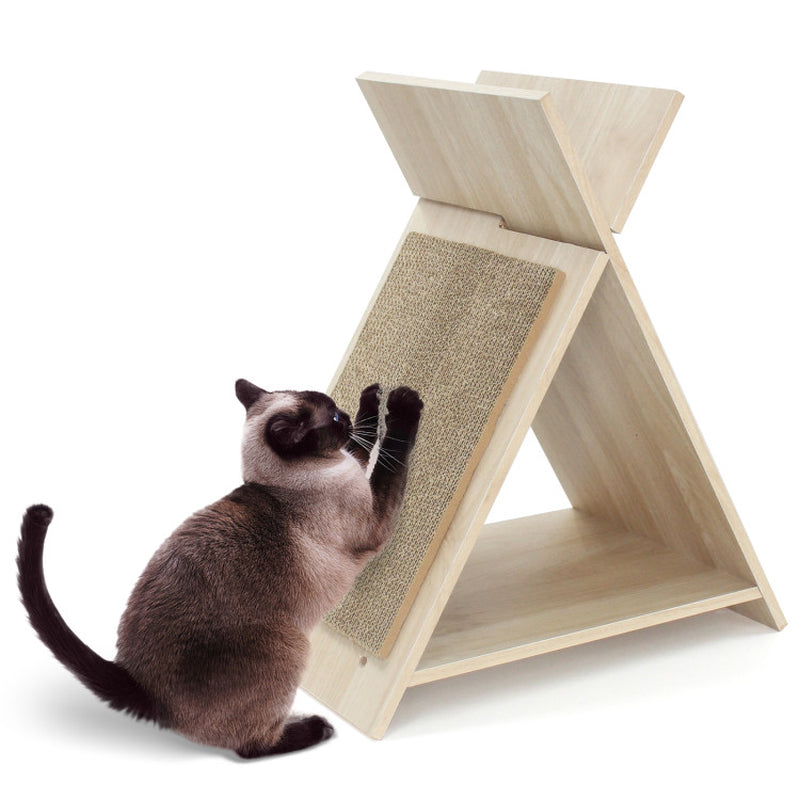 Wooden A-Frame Cat Scratcher