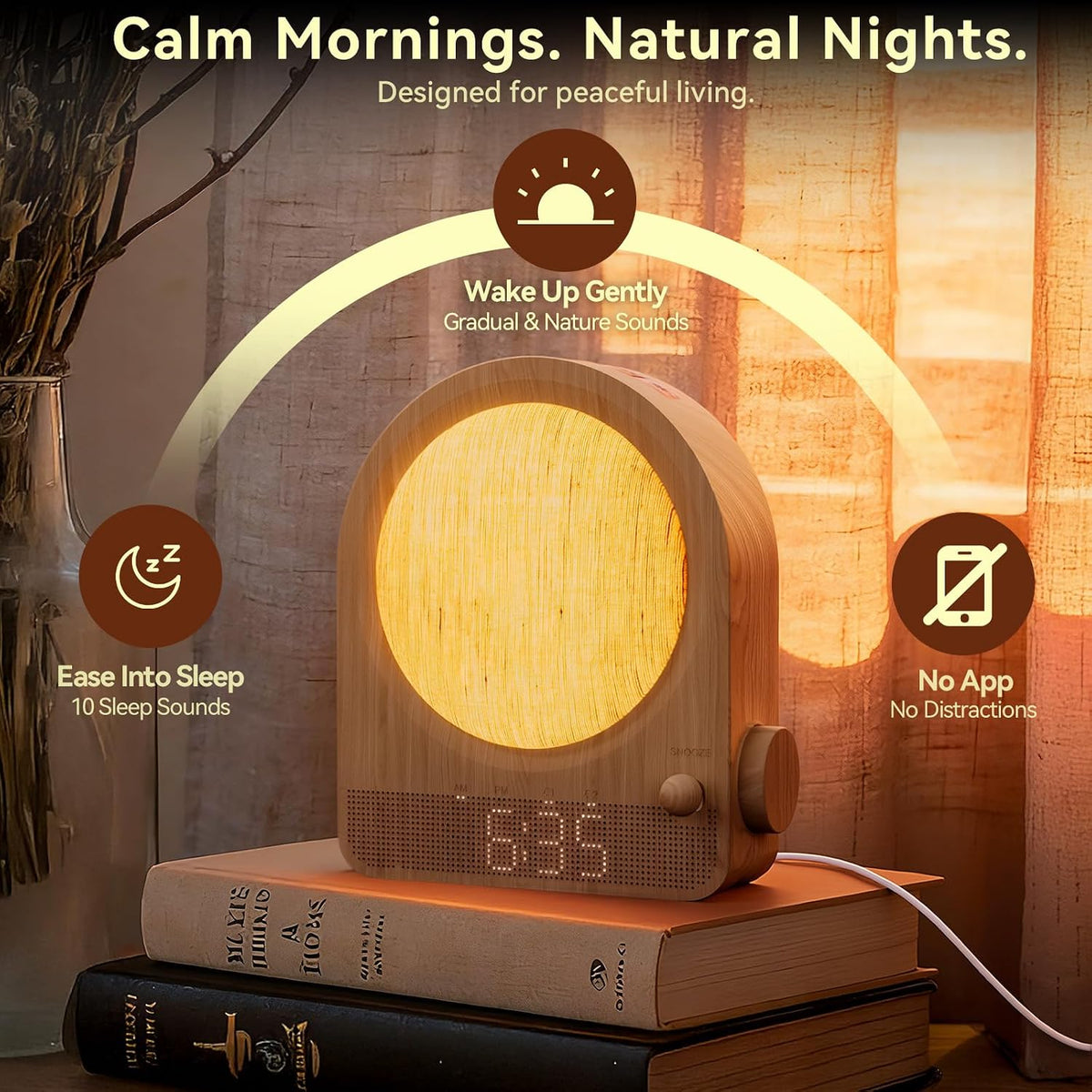 Wood Grain Sunrise Alarm Clock