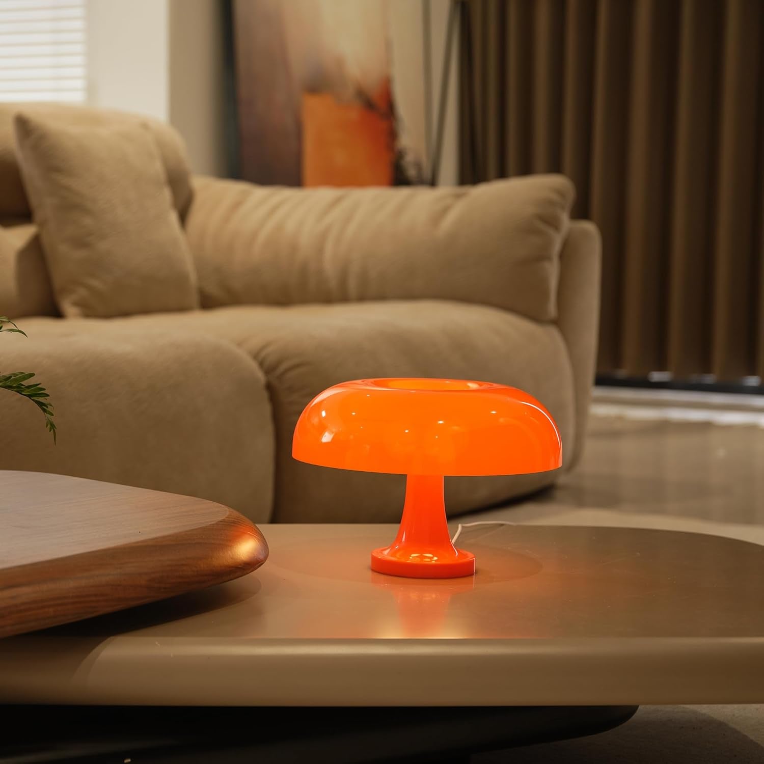 Amber Retro Mushroom Lamp