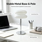 Glass Tart Shade Lamp, Chrome Base