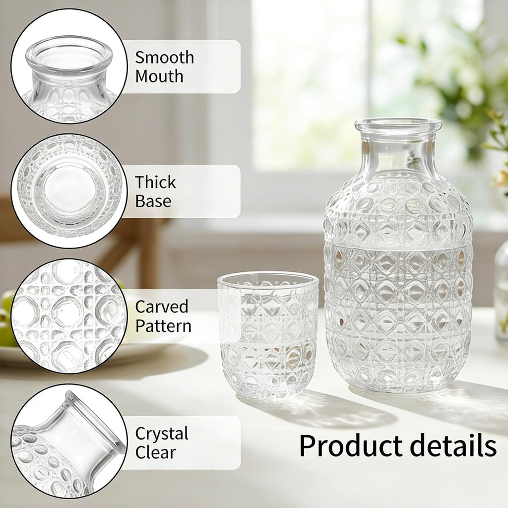 Hobnail Glass Bedside Carafe Set