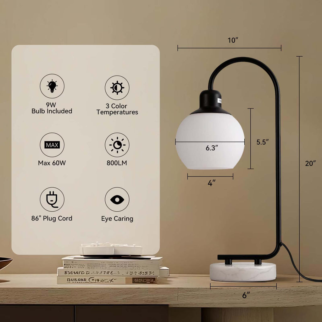 Marble Base Globe Table Lamp