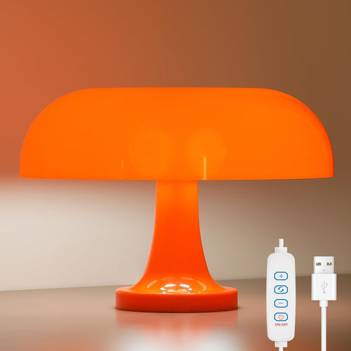 Amber Retro Mushroom Lamp