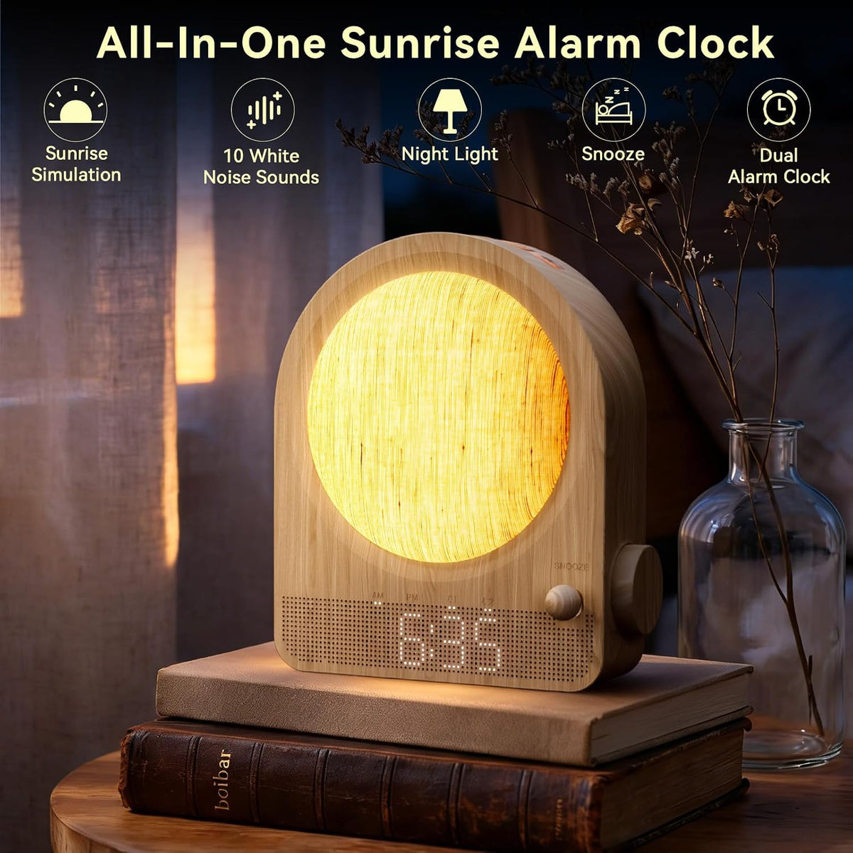 Wood Grain Sunrise Alarm Clock
