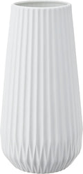 Tall Fluted Ceramic Vase, White