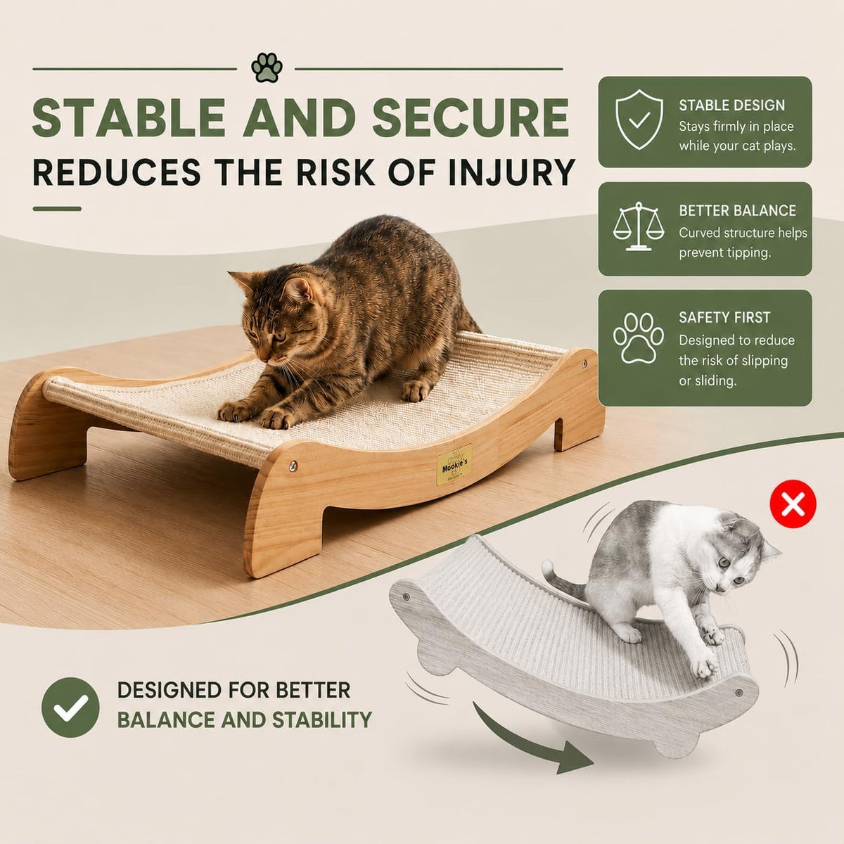 Solid Wood Scratcher Lounge