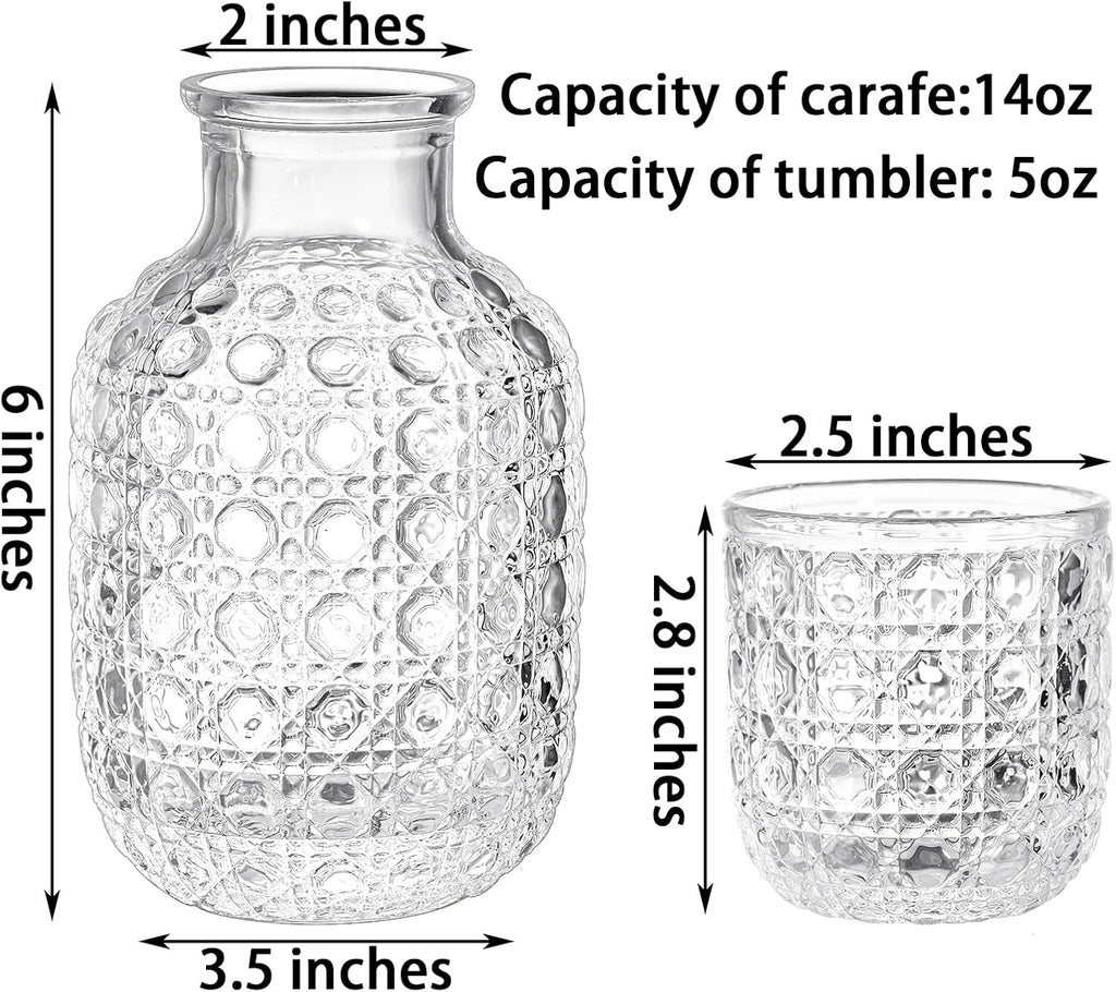 Hobnail Glass Bedside Carafe Set