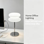 Glass Tart Shade Lamp, Chrome Base