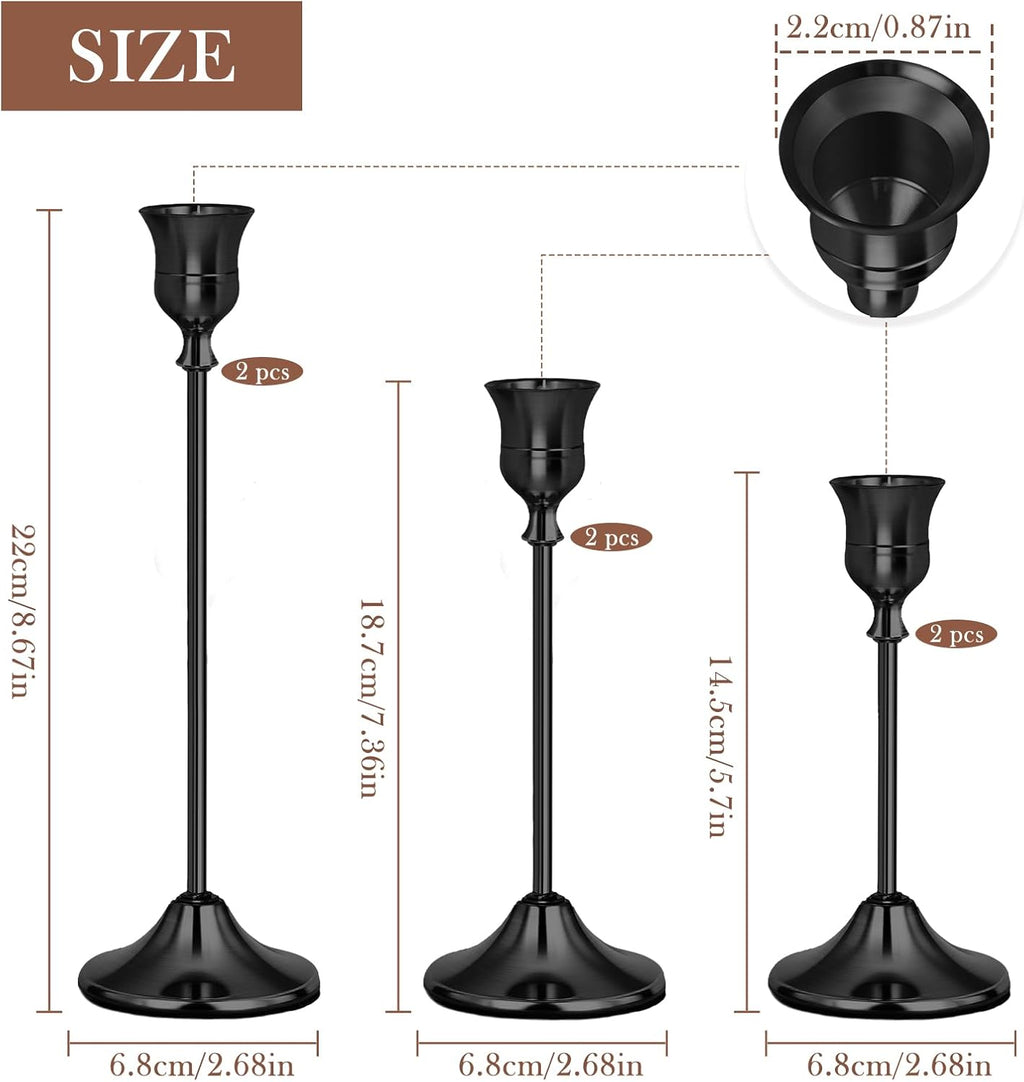 Weighted Taper Candlestick Set of Six