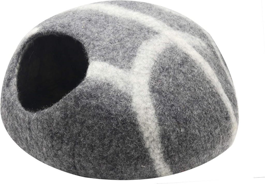 Natural Wool Cat House, Stone Grey