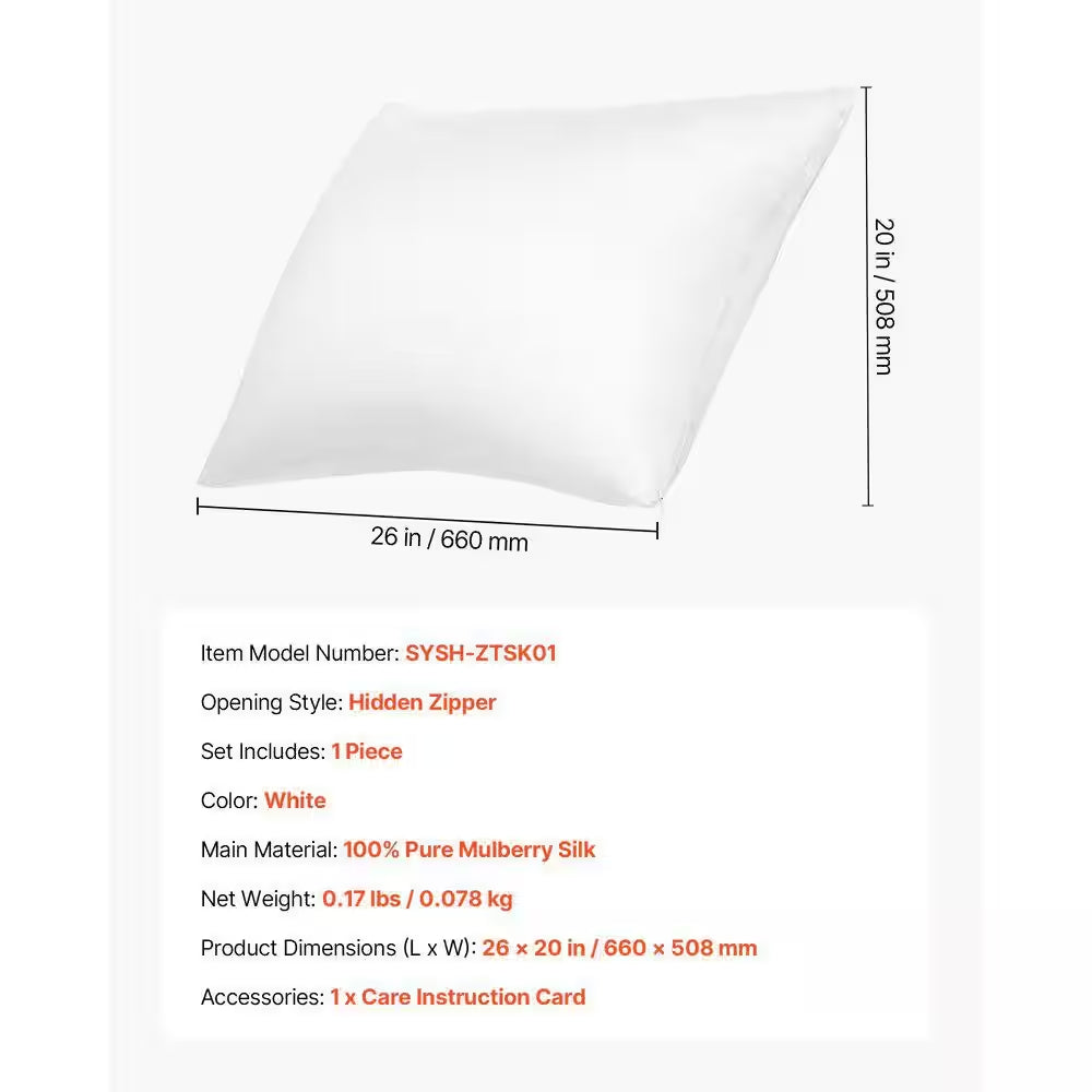 Mulberry Silk Pillowcase, White