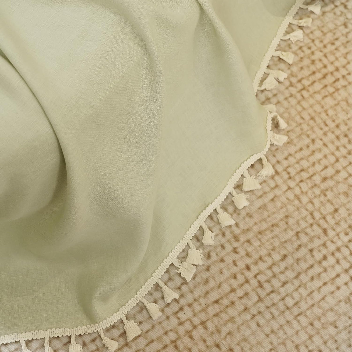Pure Linen Fringed Throw