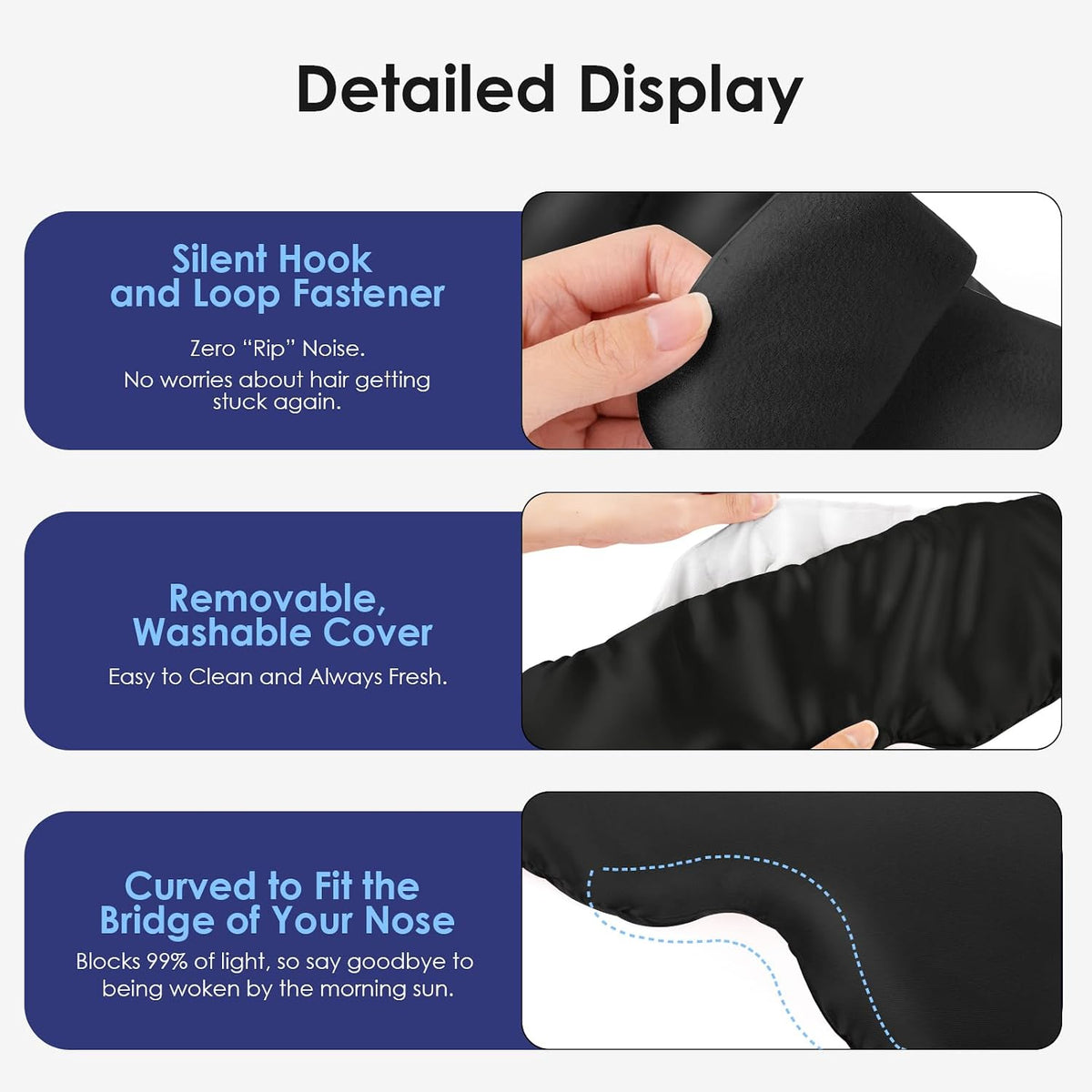 Weighted Silk Sleep Mask, Black