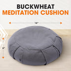 Buckwheat Meditation Cushion, Charcoal