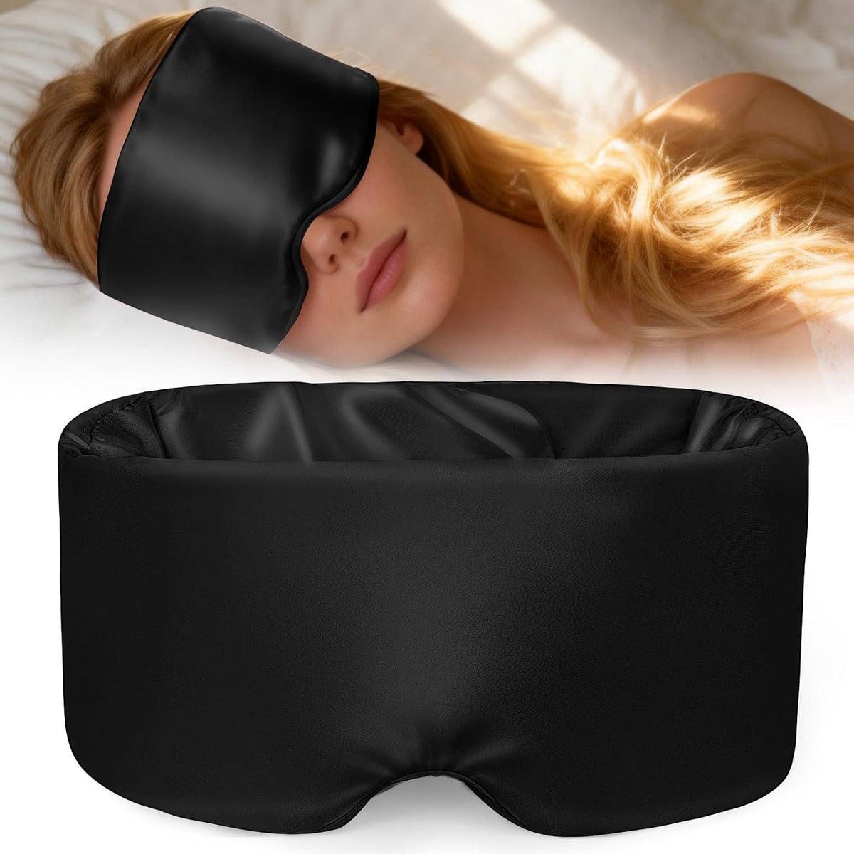 Weighted Silk Sleep Mask, Black