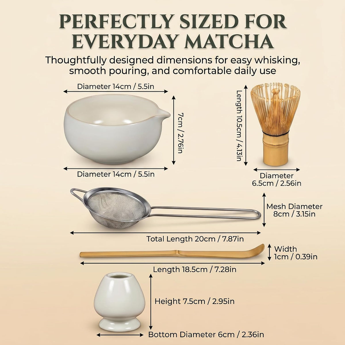 Ceramic Matcha Set with Bamboo Whisk