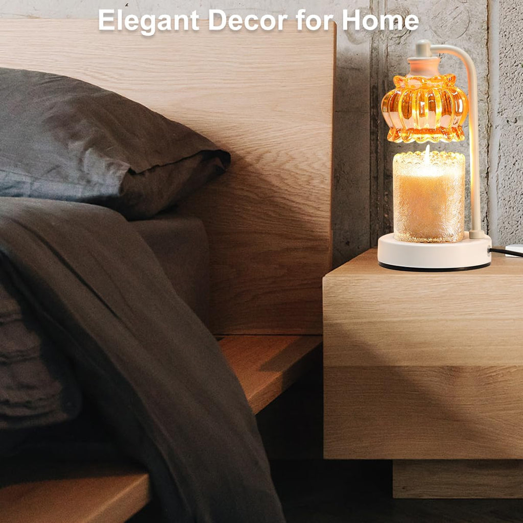 Candle Warmer Lamp, Amber Glass