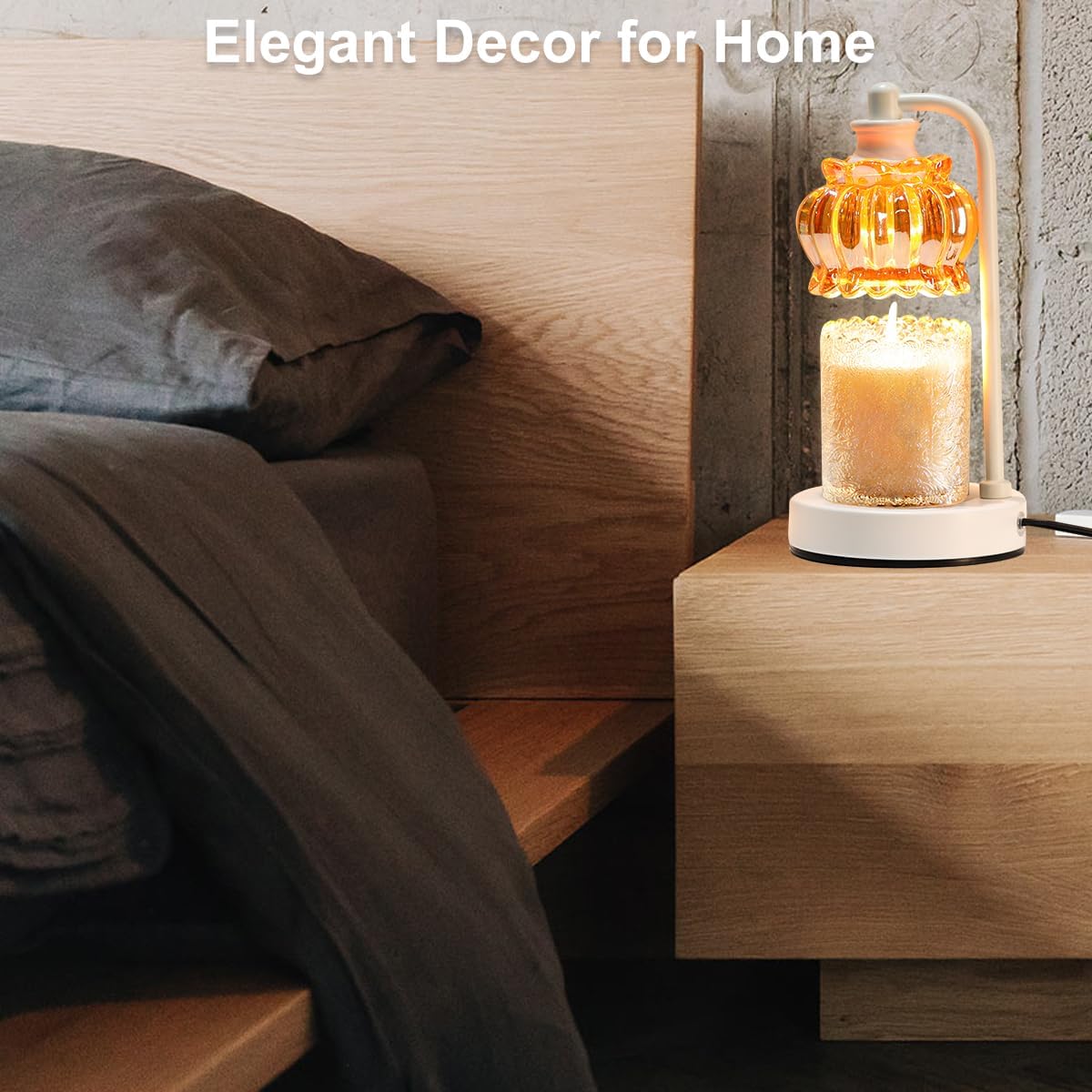 Candle Warmer Lamp, Amber Glass