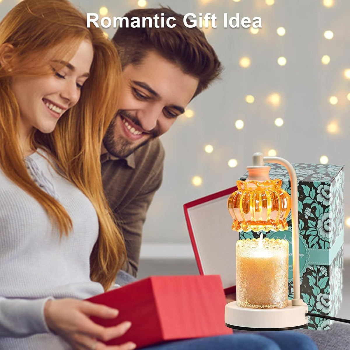 Candle Warmer Lamp, Amber Glass