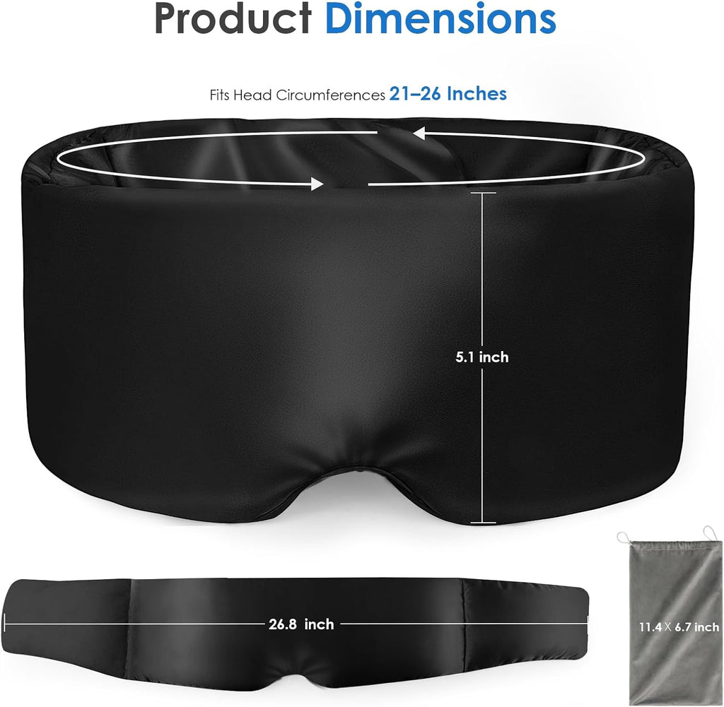 Weighted Silk Sleep Mask, Black