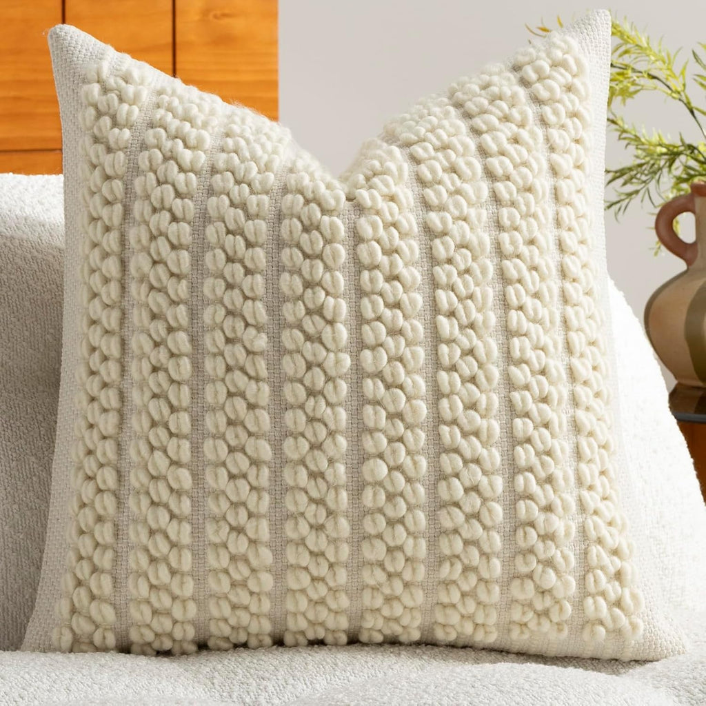 Wool Boucle Pillow Cover, Ivory