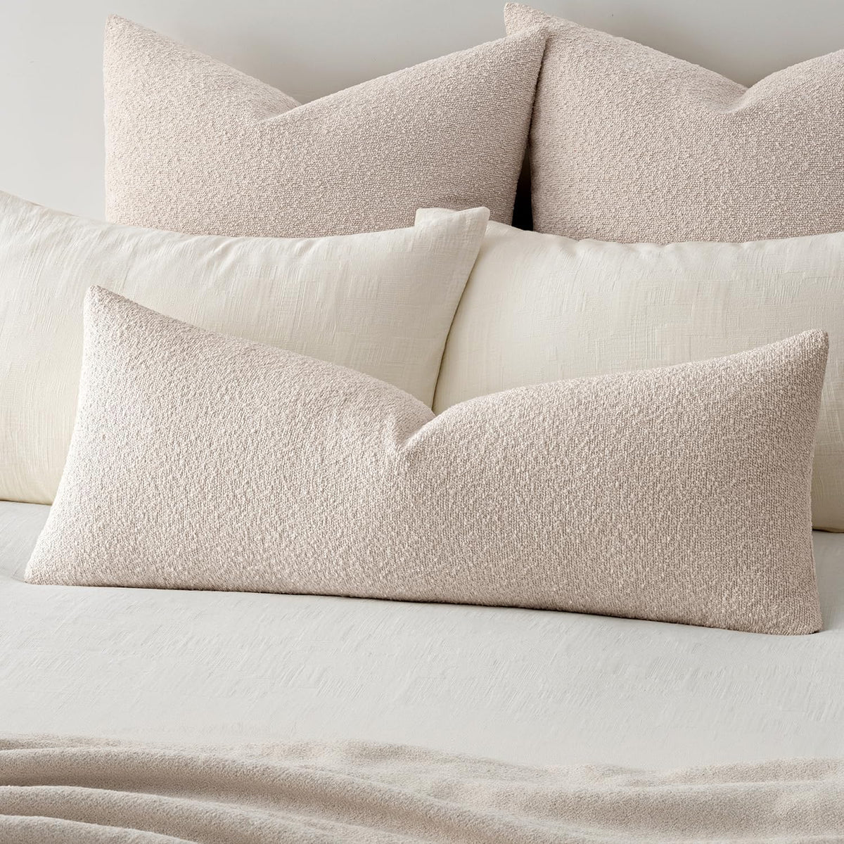 Textured Boucle Lumbar Pillow Cover