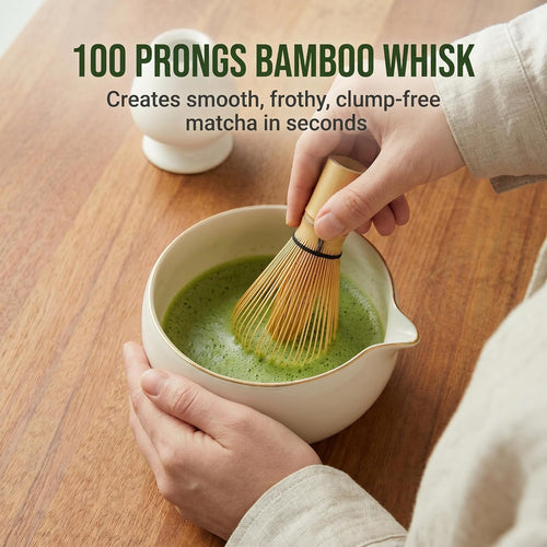 Ceramic Matcha Set with Bamboo Whisk