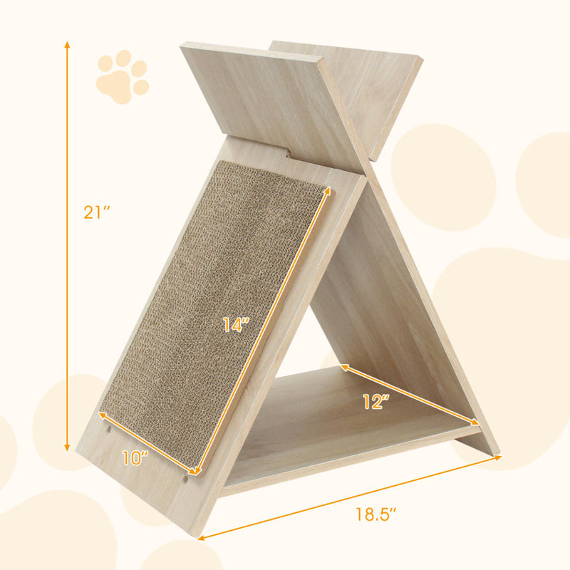 Wooden A-Frame Cat Scratcher