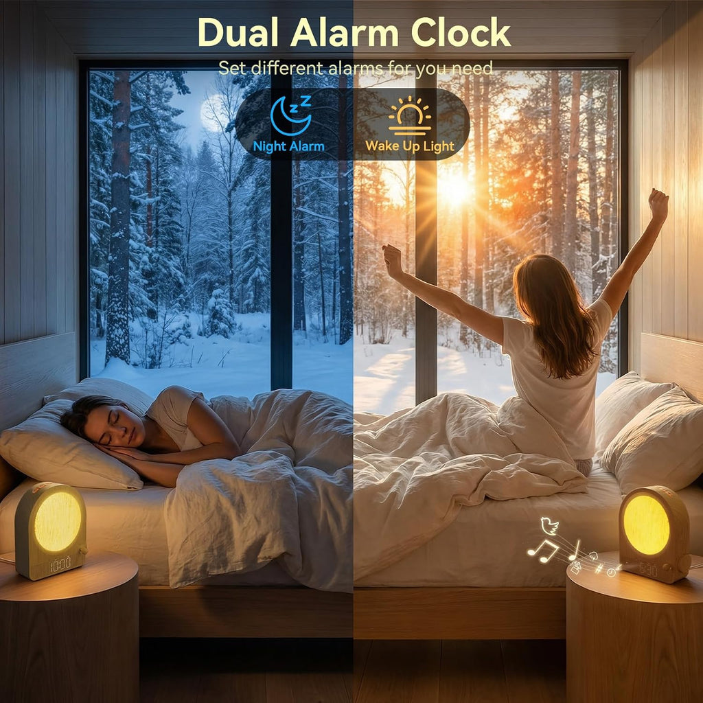 Wood Grain Sunrise Alarm Clock