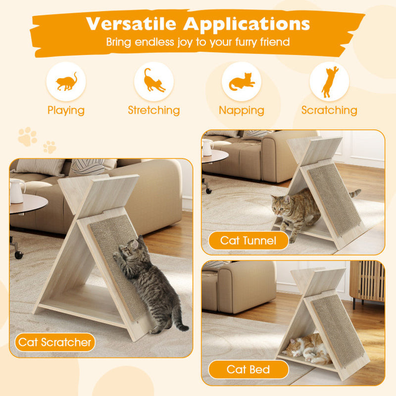 Wooden A-Frame Cat Scratcher