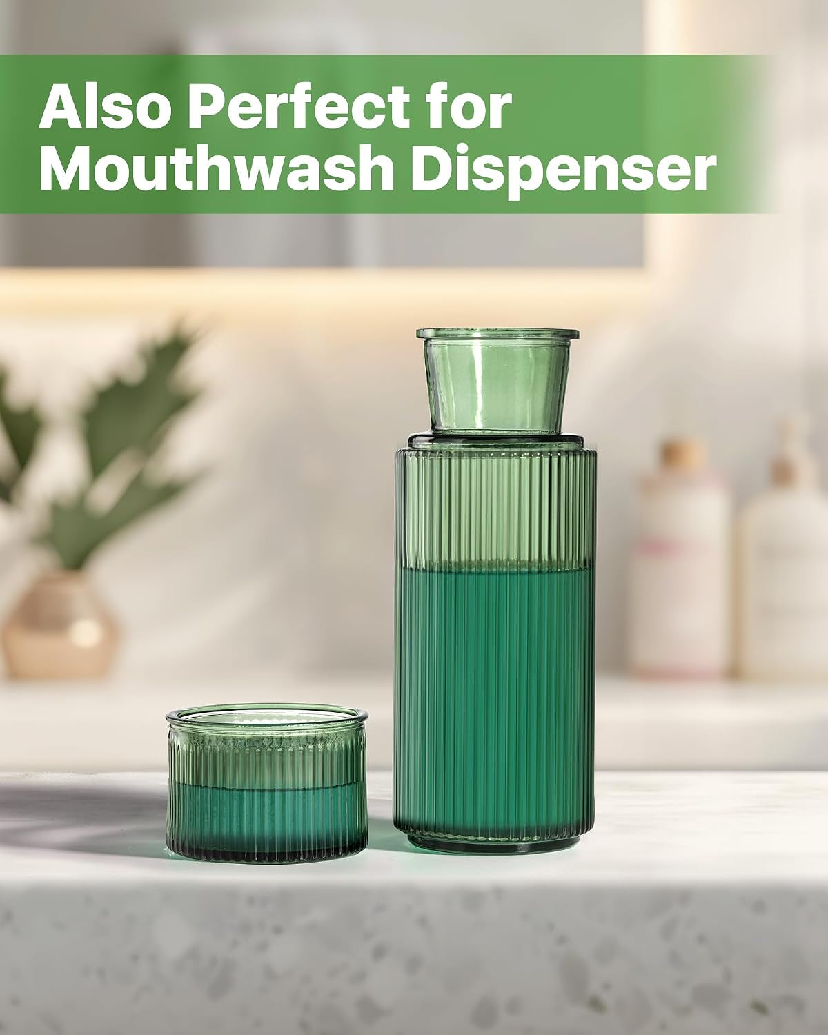 Fluted Glass Bedside Carafe Set