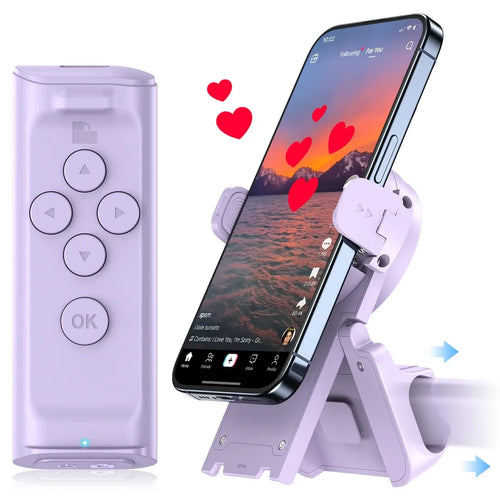Bluetooth scrolling ring remote with phone holder