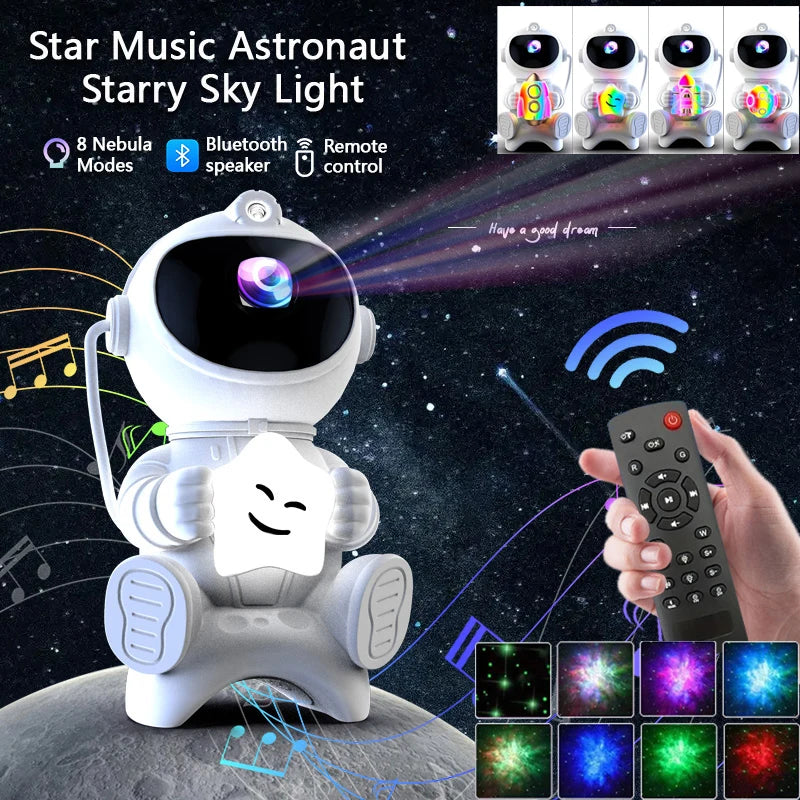 Astronaut galaxy star projector night light with remote