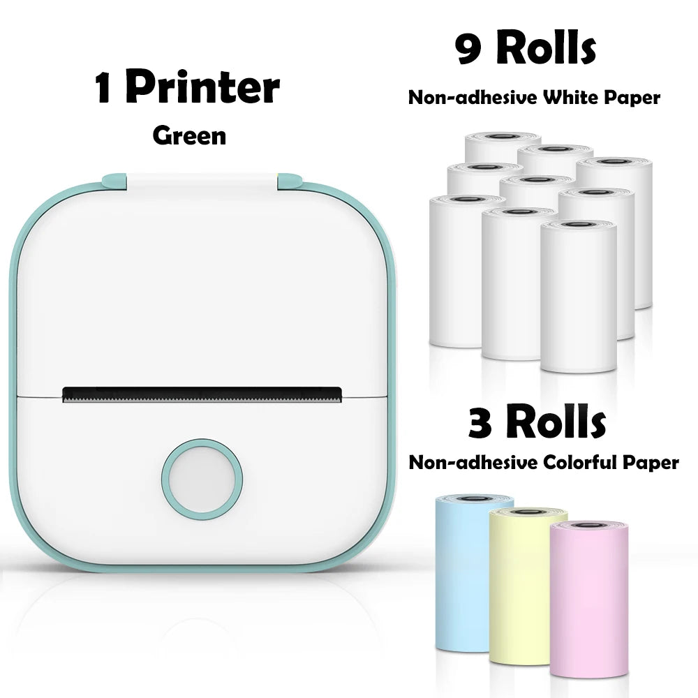 Mini pocket thermal printer with sticker rolls