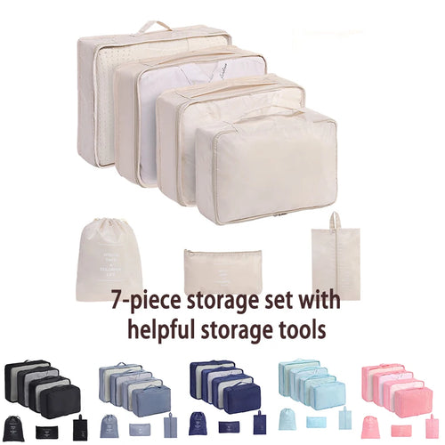 7 piece travel packing cubes set