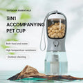 3-in-1 portable dog water bottle with food container and poop bag dispenser