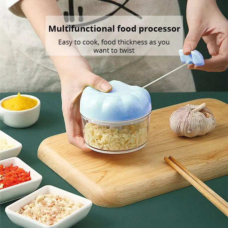 Pull string manual food chopper