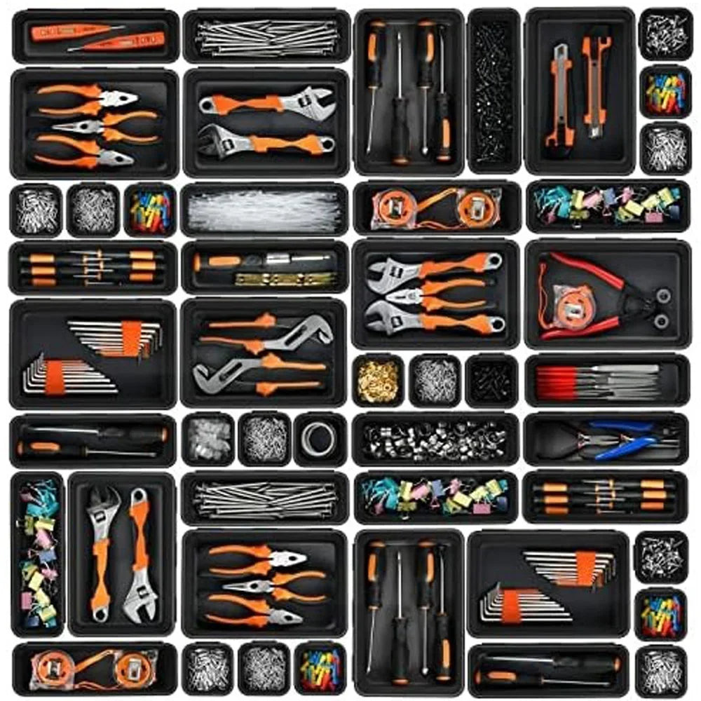 Adjustable drawer organizer set