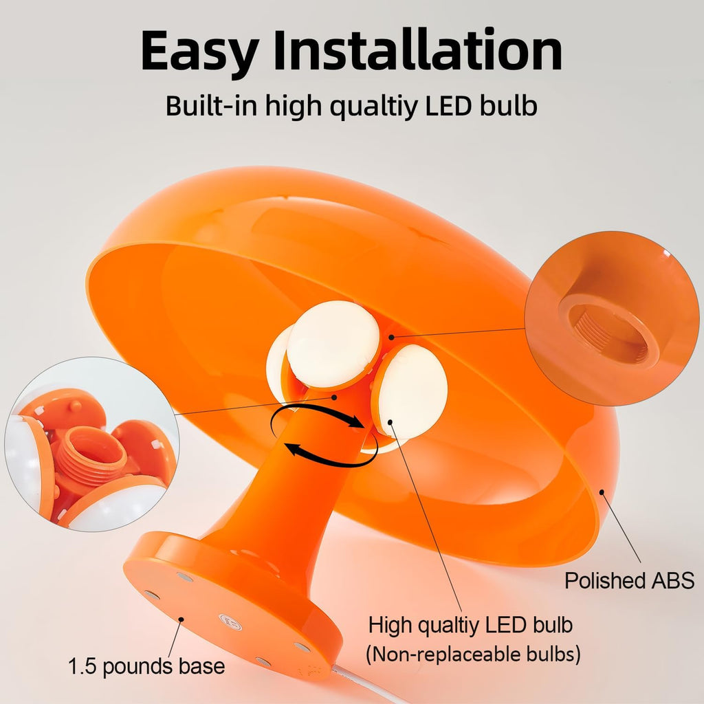 Amber Retro Mushroom Lamp
