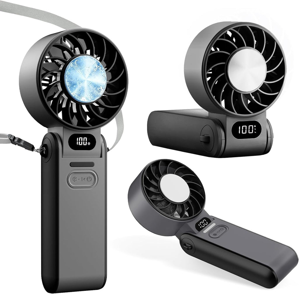 Ice-plate turbo fan in black, three angles