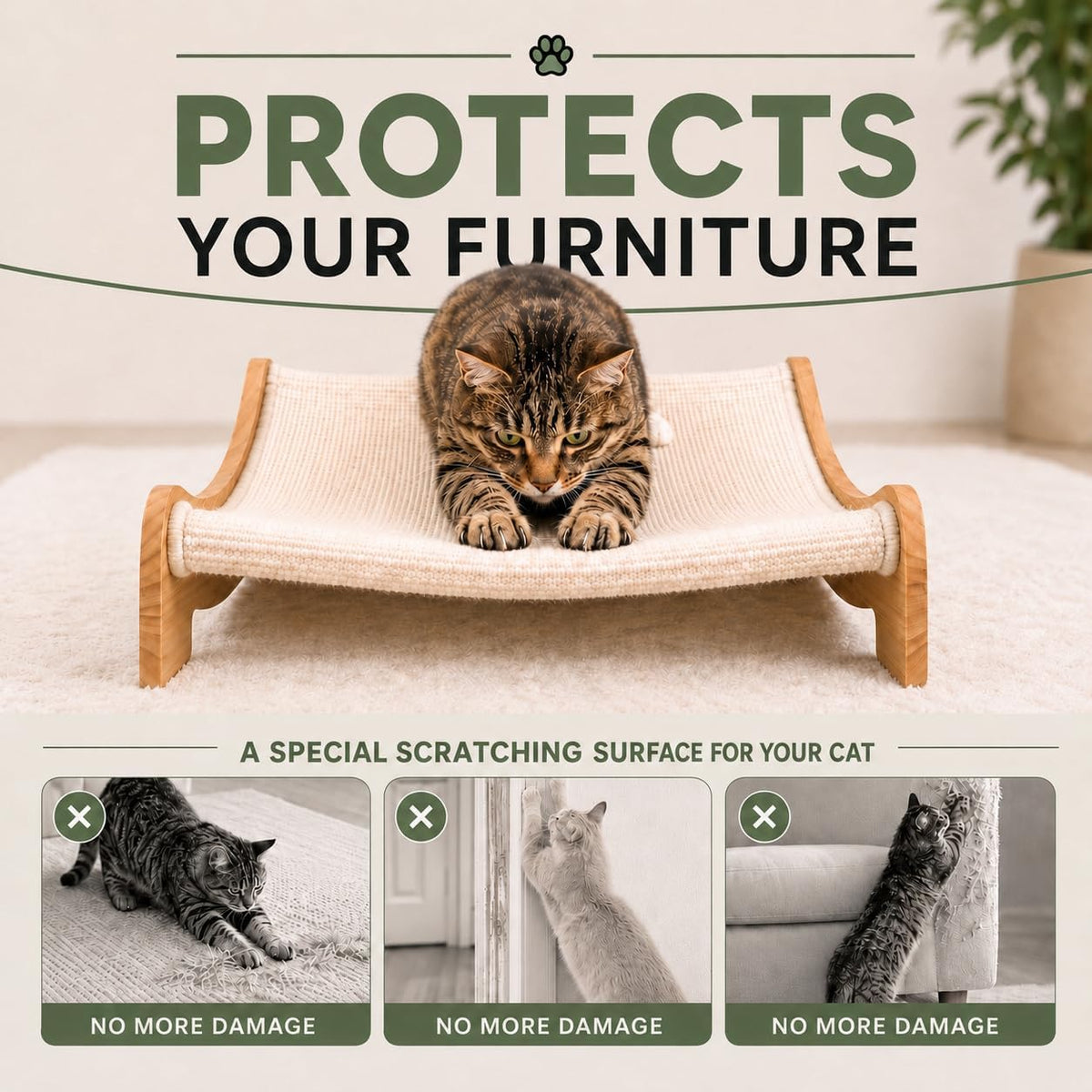 Solid Wood Scratcher Lounge