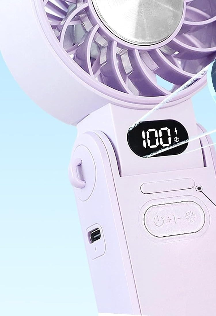 Lilac fan with digital display and controls