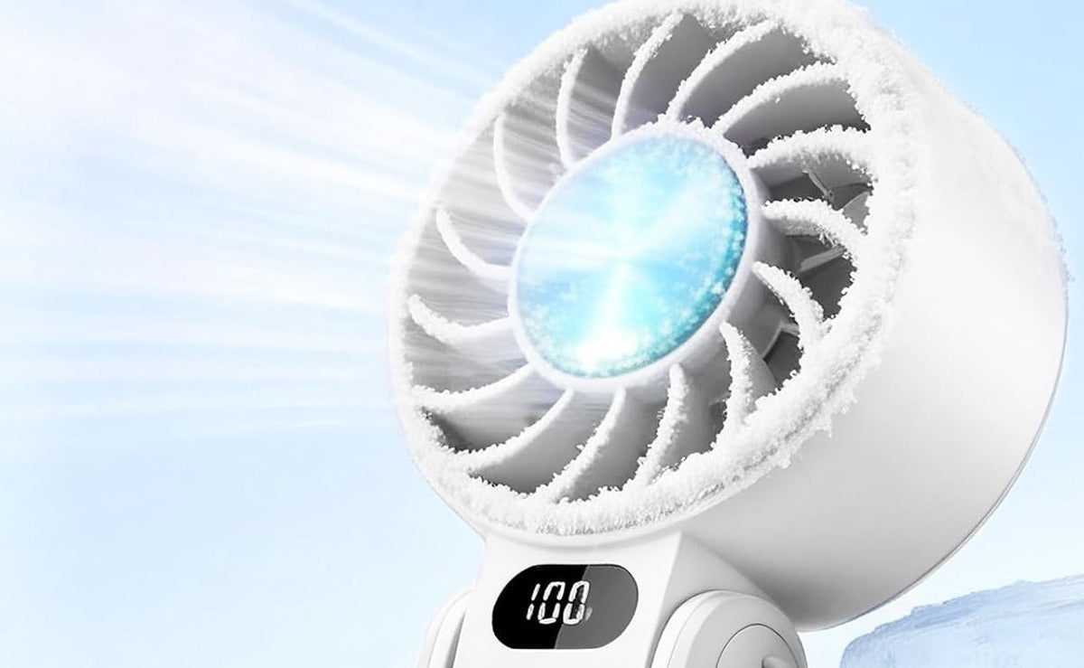 White fan with chilled contact plate, close view